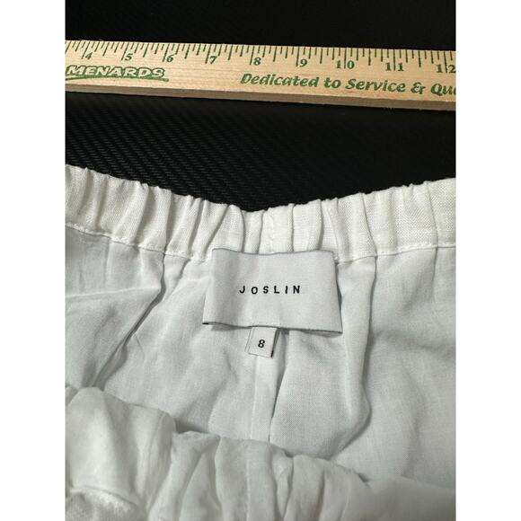 Joslin Studio Linen Shorts White Drawstring Waist Ruffle Trim Size 8 (US Size 4) - Picture 3 of 13